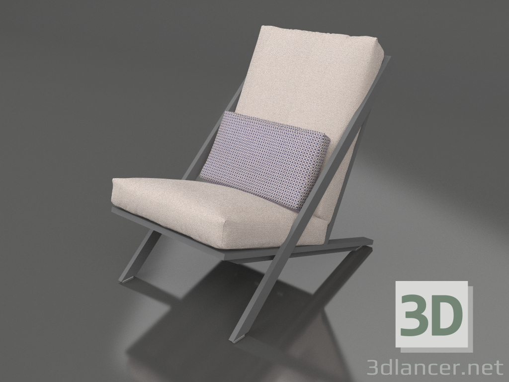 3D modeli Dinlenme için kulüp sandalyesi (Antrasit) - önizleme