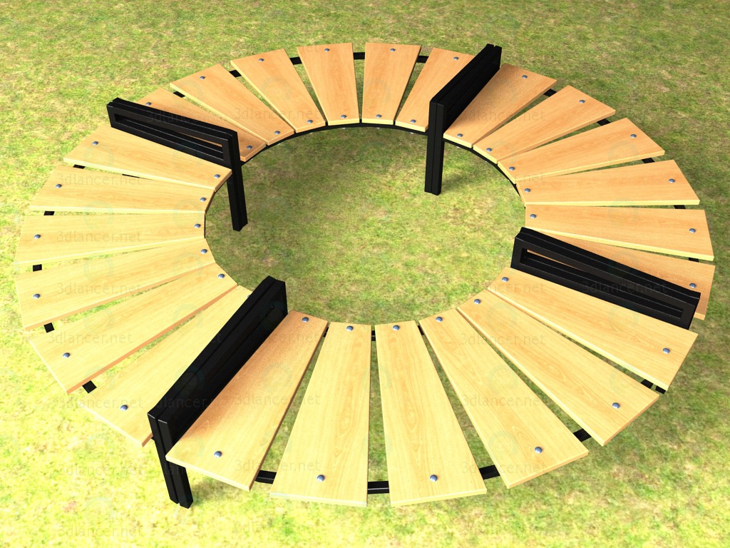 Banco circular 3D modelo Compro - render