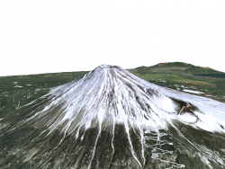 Modello 3D del vulcano Fuji / modello 3D del vulcano Fuji