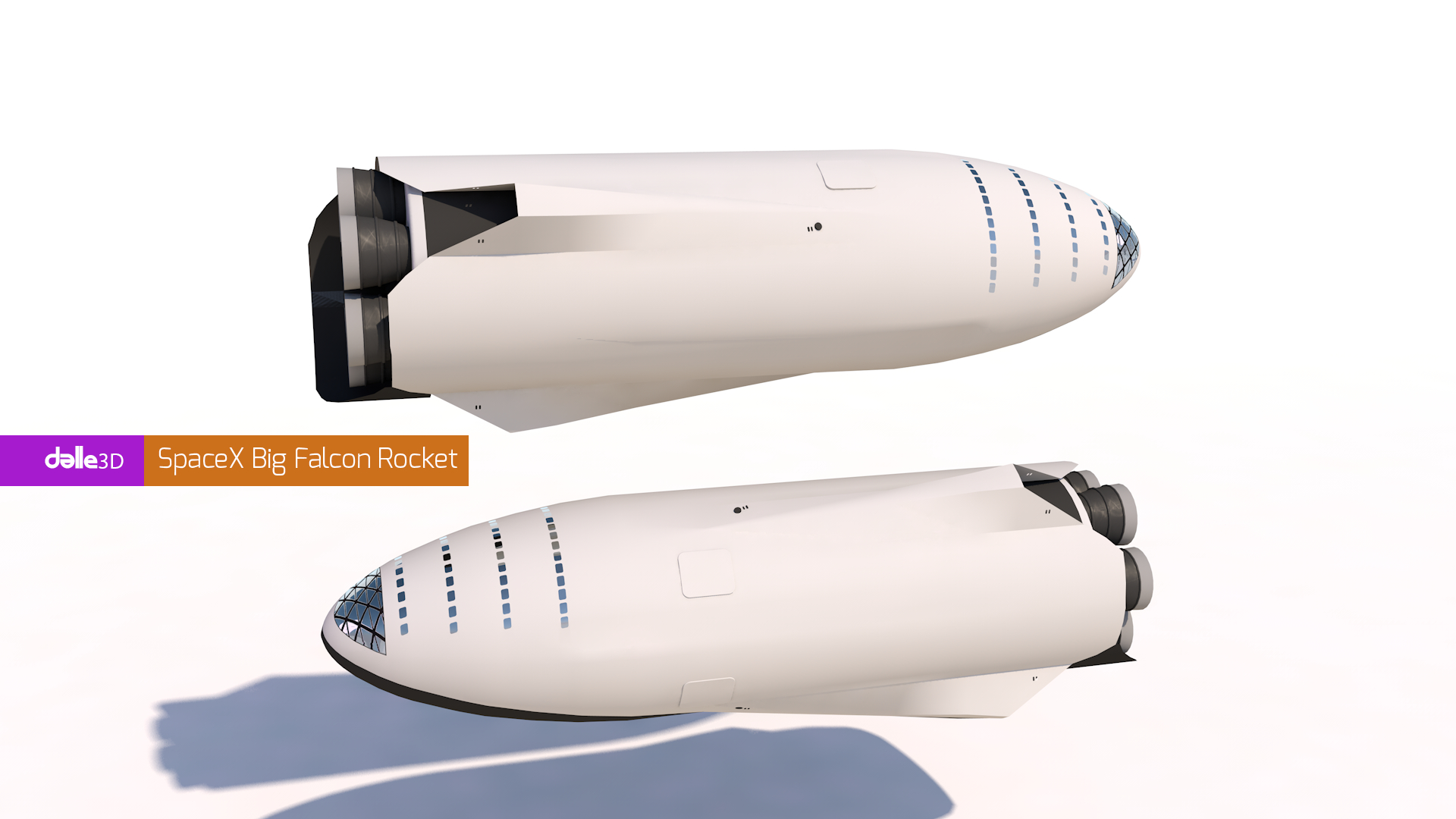 SpaceX Big Falcon Rocket dans Cinema 4d maxwell render image