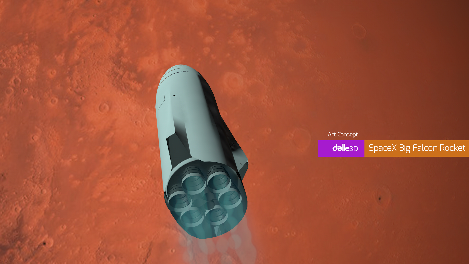 SpaceX Big Falcon Rocket dans Cinema 4d maxwell render image