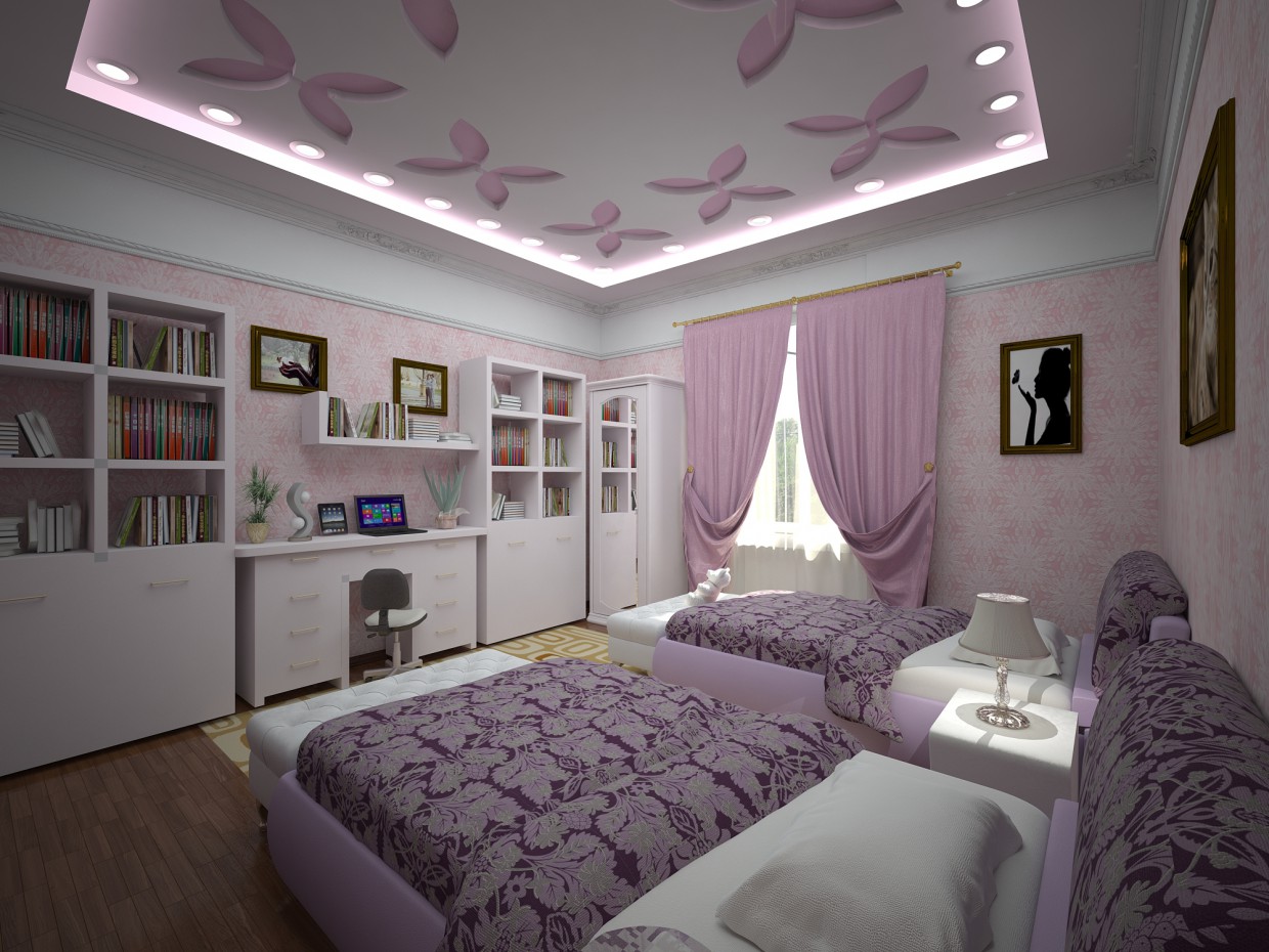 Habitación para niñas imagen de Habitación para niñas en 3d max vray