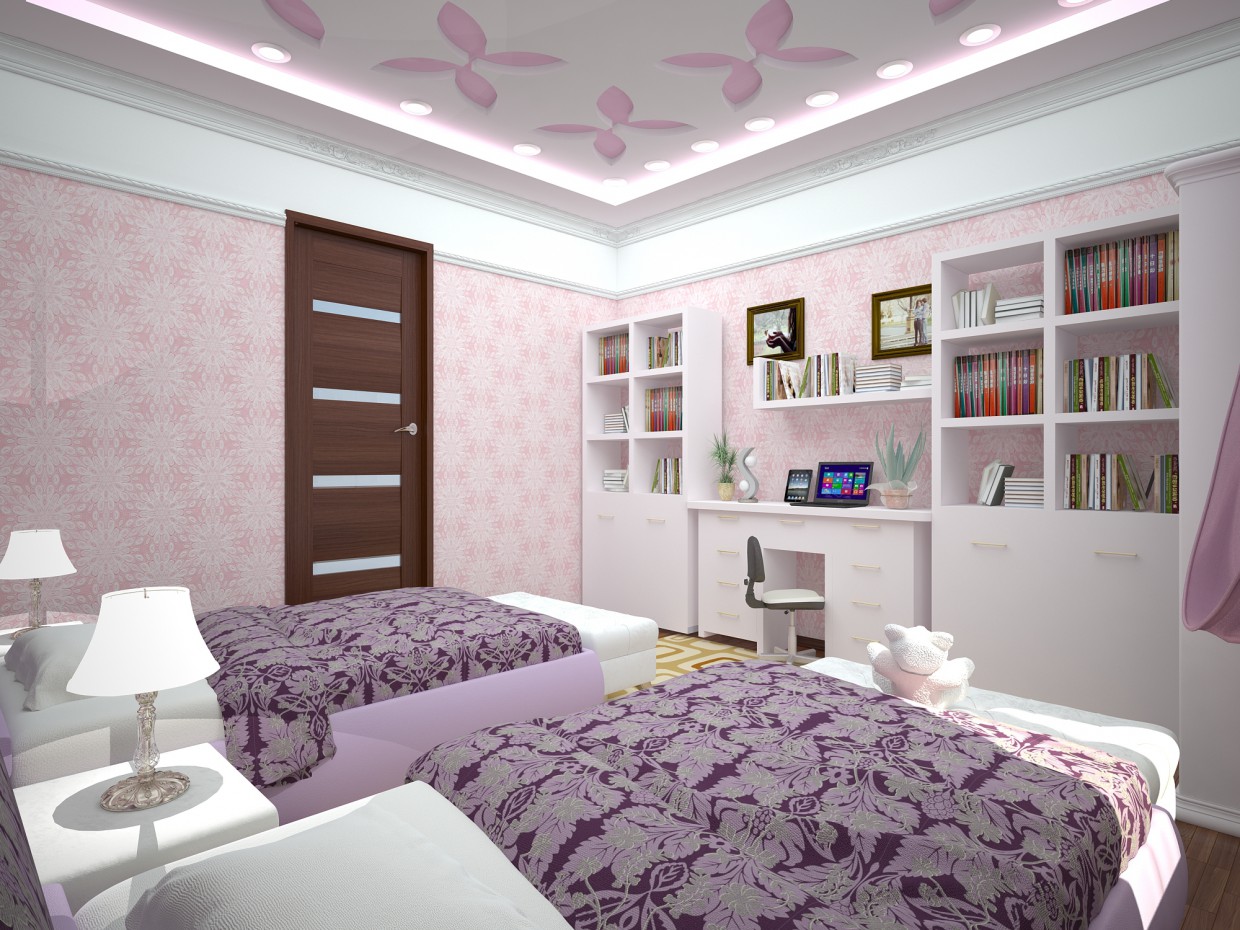 Habitación para niñas imagen de Habitación para niñas en 3d max vray
