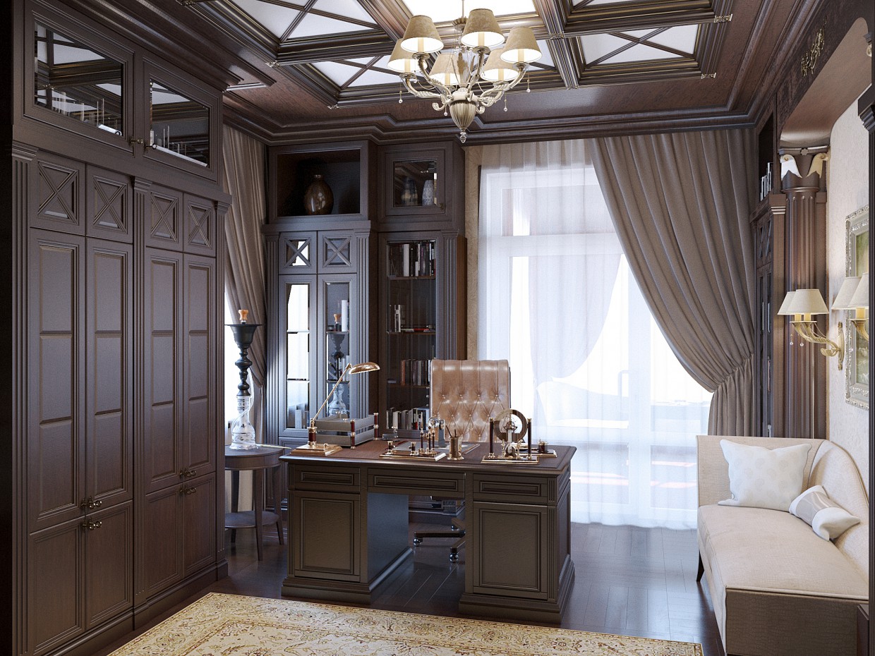 Cabinet in 3d max 3d visualization of the project in the Cabinet 3d max, render corona render of chilavek2007