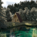 Haus im Wald in 3d max corona render Bild