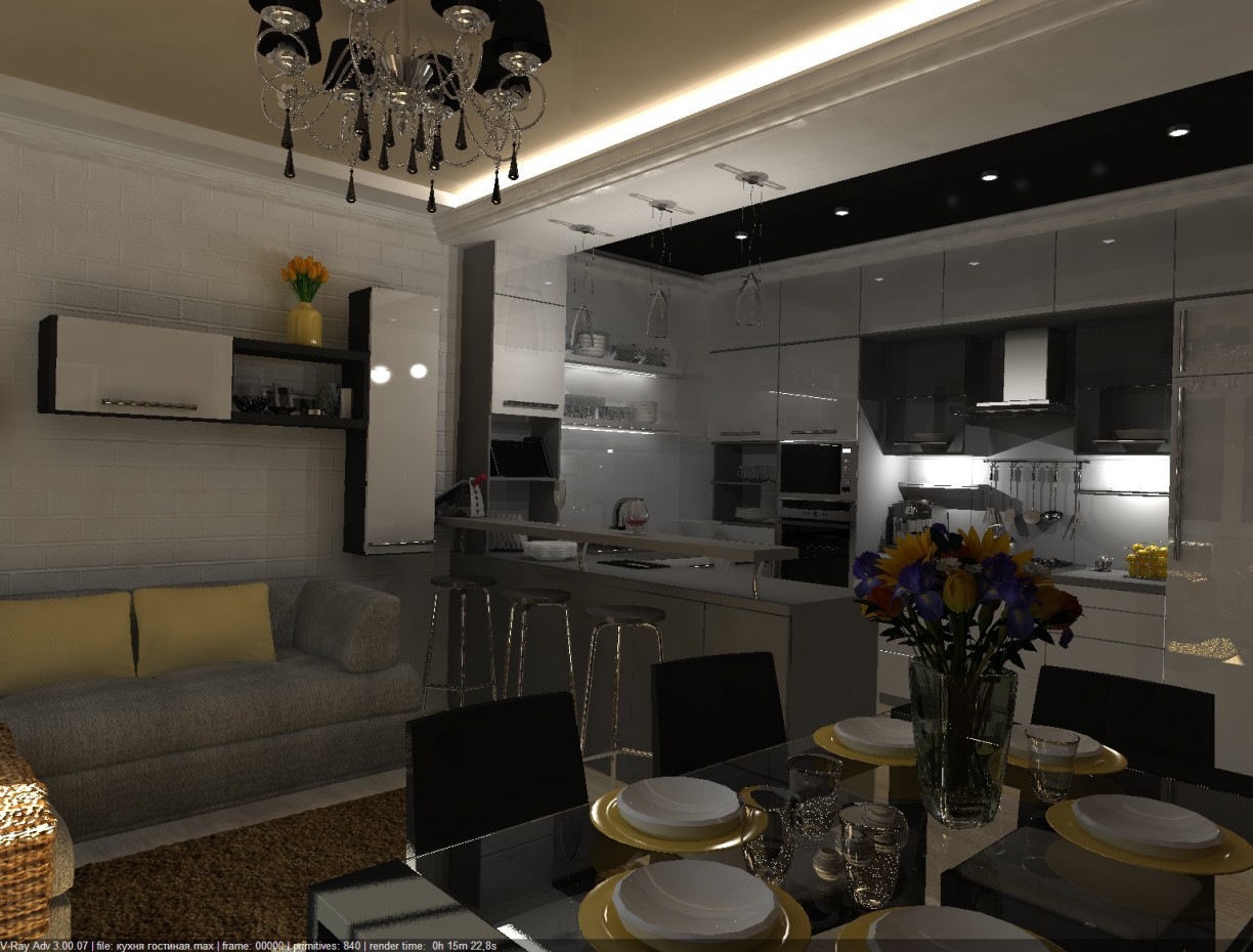 Kitchen-Livingroom Kitchen-Livingroom in 3d max vray 3.0 image