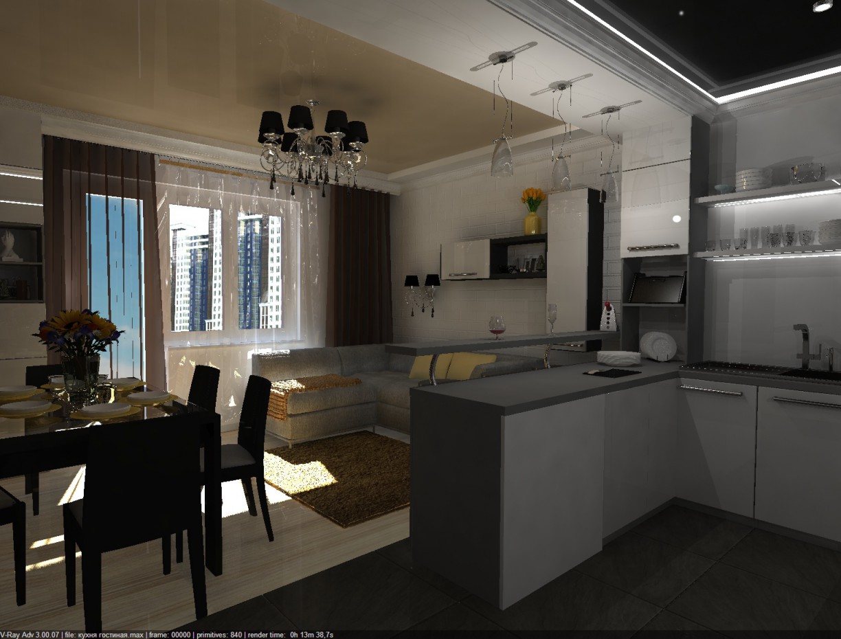 Kitchen-Livingroom Kitchen-Livingroom in 3d max vray 3.0 image