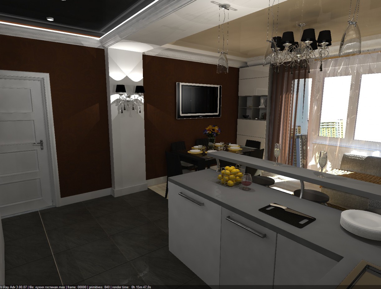 Kitchen-Livingroom Kitchen-Livingroom in 3d max vray 3.0 image