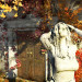 "The door in the fall," "The door leading into the autumn" in Cinema 4d corona render image