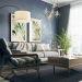 Visualizzazione del soggiorno con colori scuri. in 3d max corona render immagine