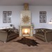 Visualization of the fireplace in 3d max corona render image