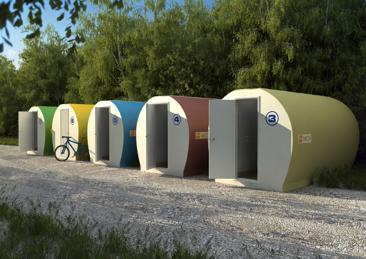 Mobile hotel complex in 3d max vray image