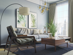 Visualizzazione del soggiorno con colori vivaci.
