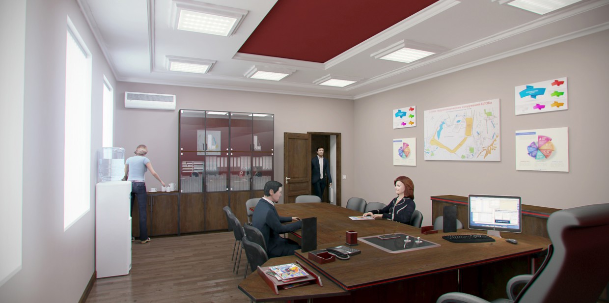 Дизайн проект водяного кулера для офиса в 3d max vray изображение
