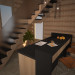 imagen de Sala de estar combinada con una cocina en 3d max vray