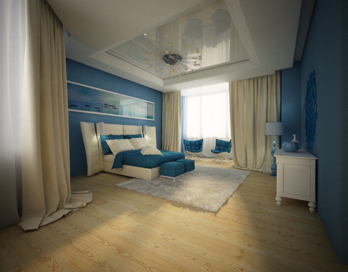 Bedroom in Cinema 4d vray image