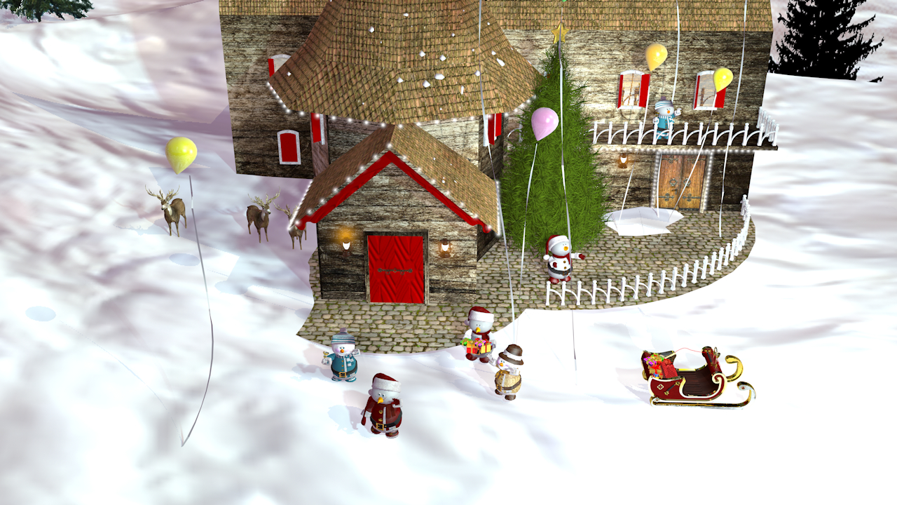क्रिसमस Cinema 4d maxwell render में प्रस्तुत छवि