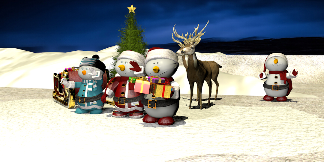 Christmas in Cinema 4d maxwell render image