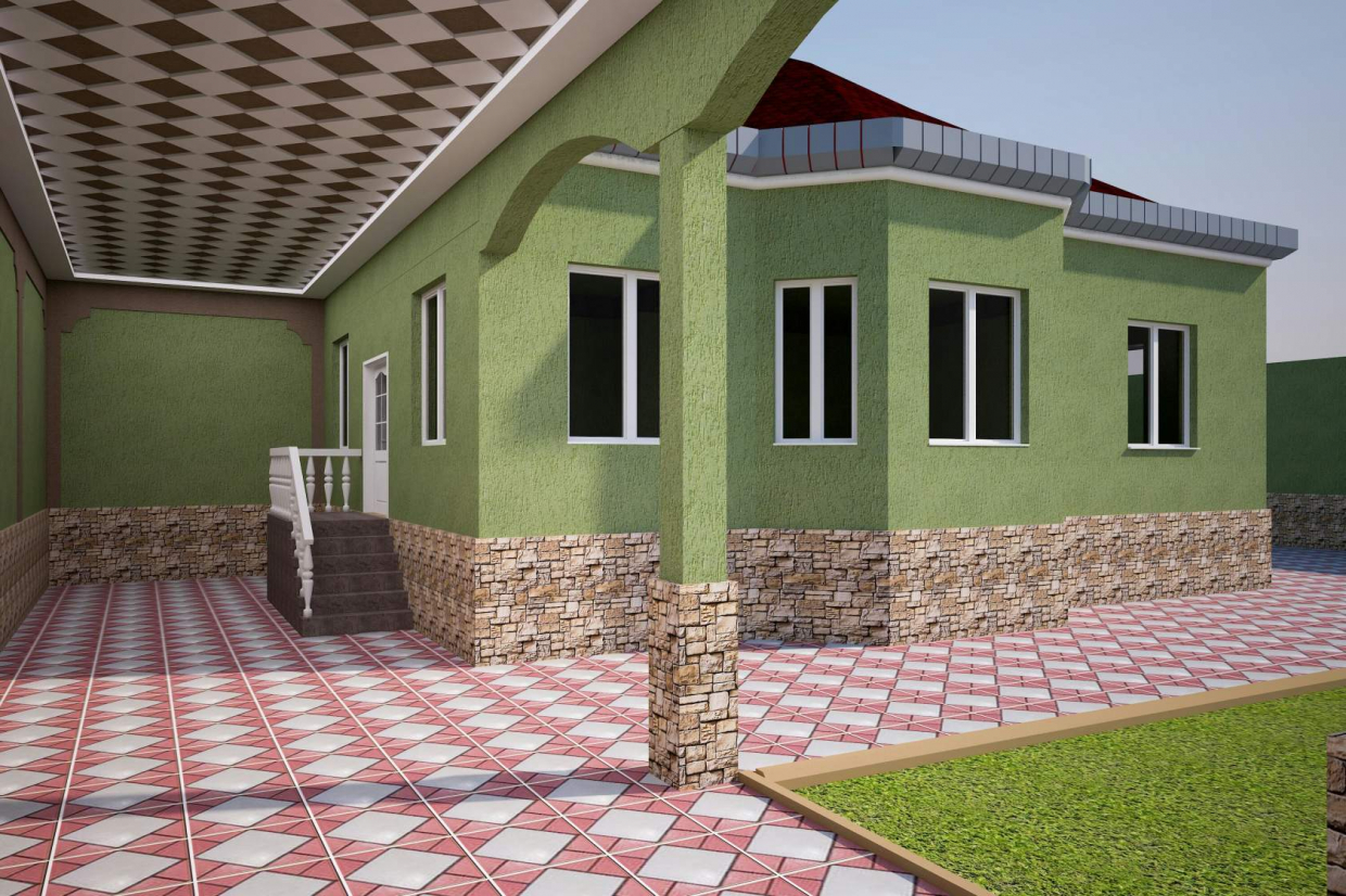 One-storey cottage in 3d max vray 3.0 image