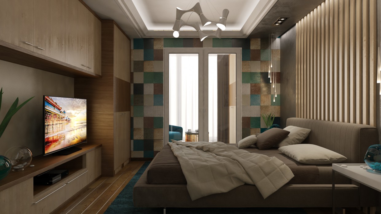 Спальня Спальня в 3d max vray изображение
