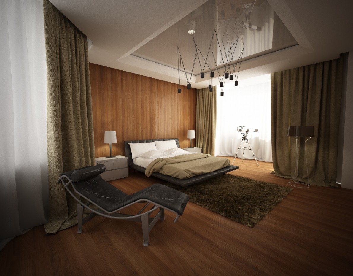 Bedroom in Cinema 4d vray image