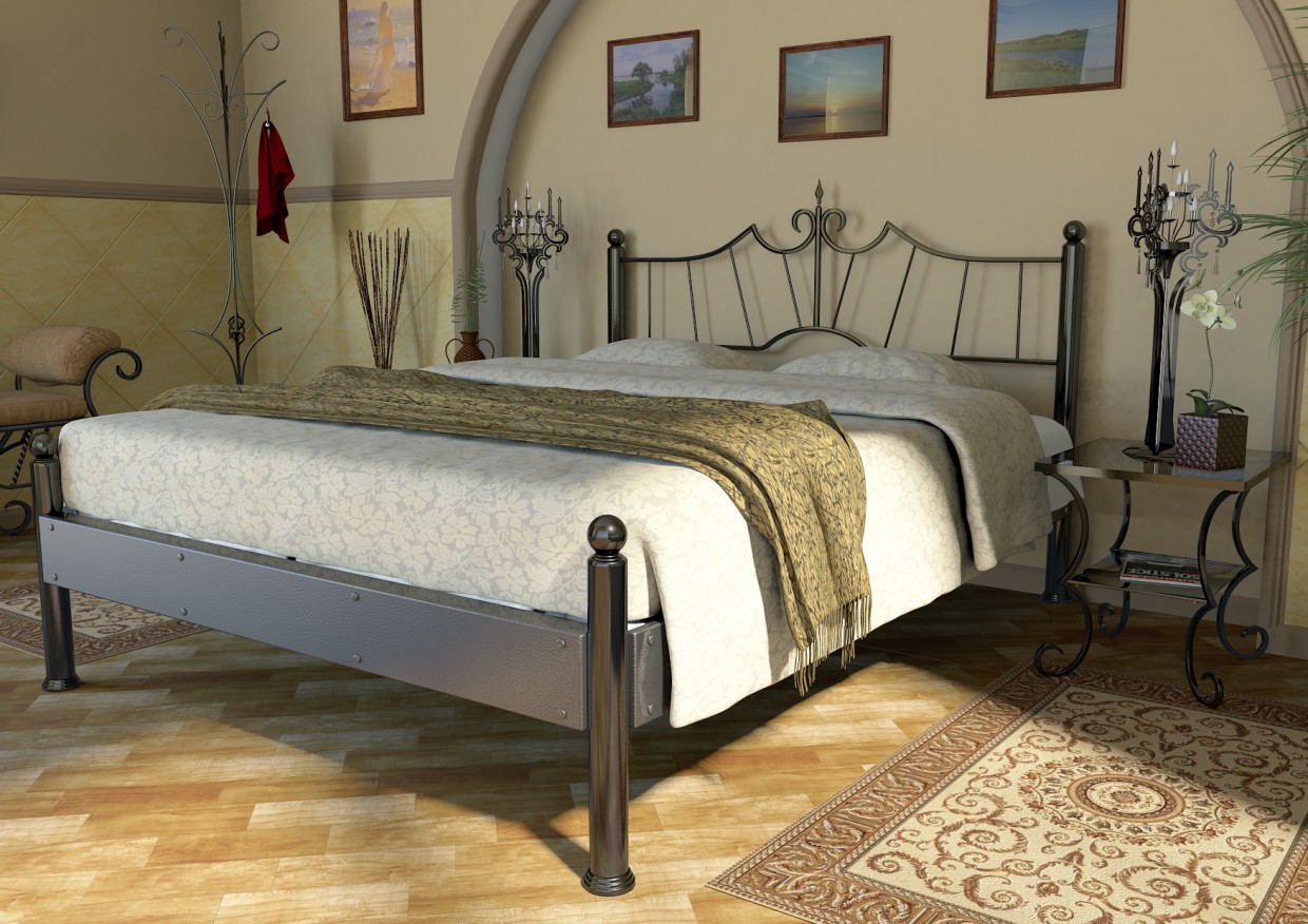 Wrought iron furniture in the interior in Maya mental ray image