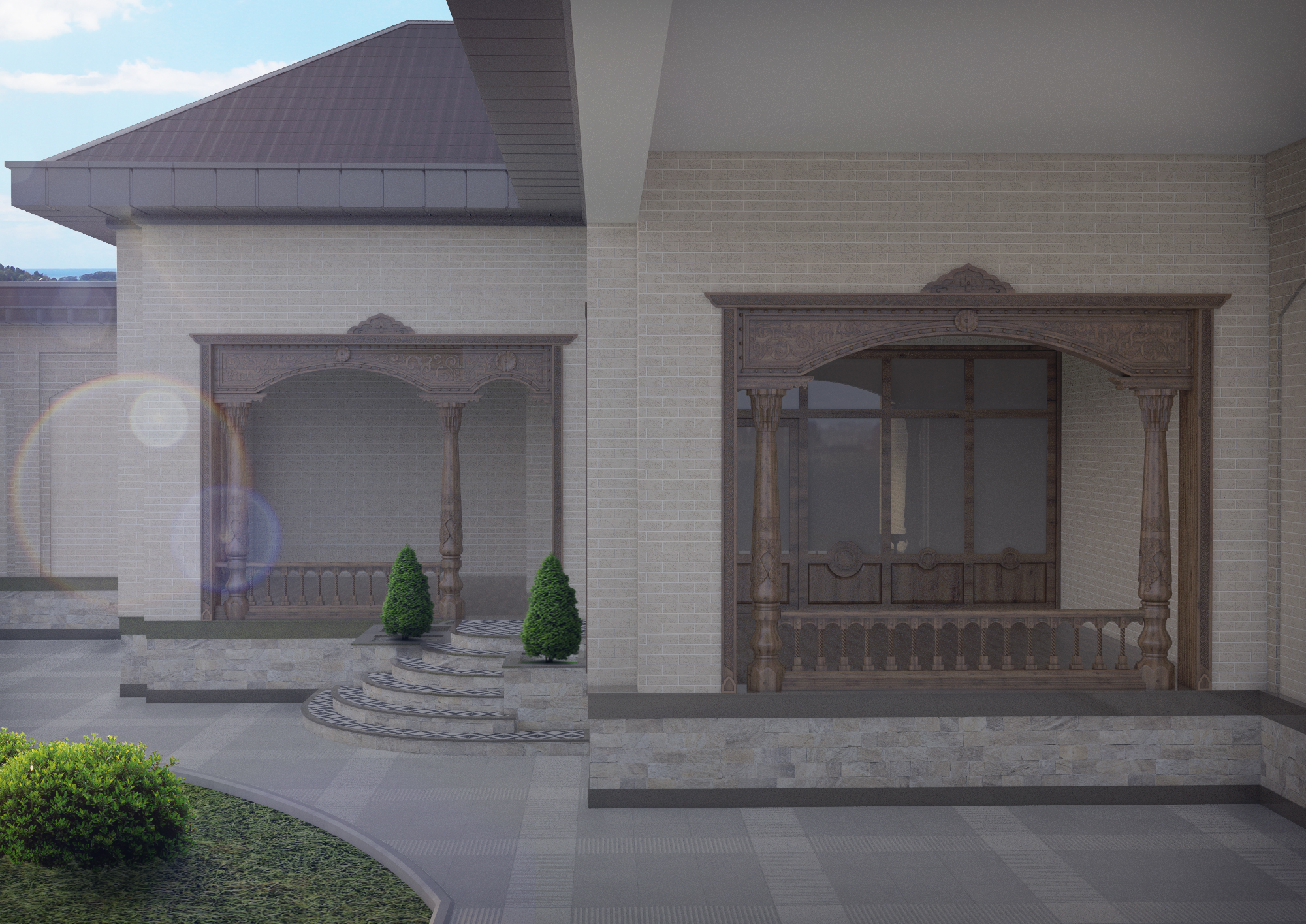 Terrace in 3d max vray 3.0 image
