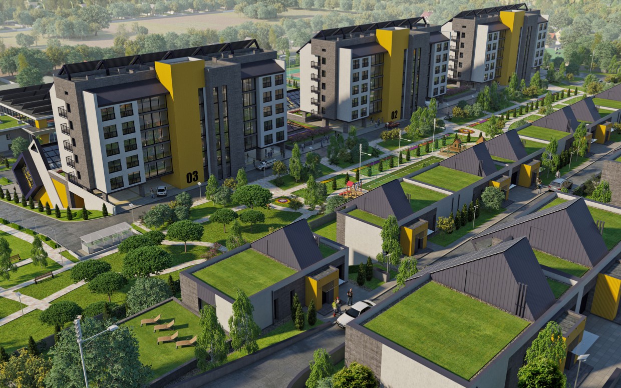 Residential complex "DAVIS" Sports Centre. Townhouses. Residential complex "DAVIS" Sports Centre. Townhouses. in 3d max corona render image