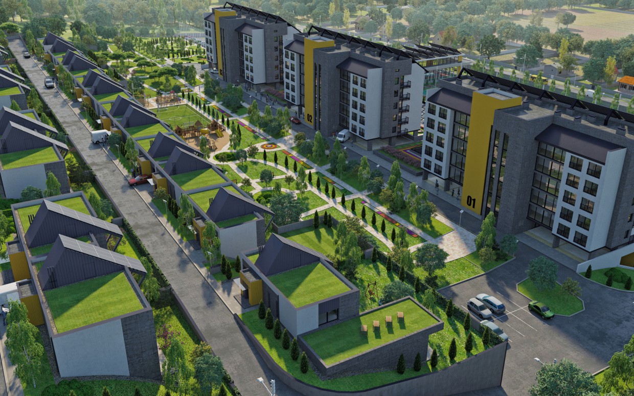 Residential complex "DAVIS" Sports Centre. Townhouses. Residential complex "DAVIS" Sports Centre. Townhouses. in 3d max corona render image