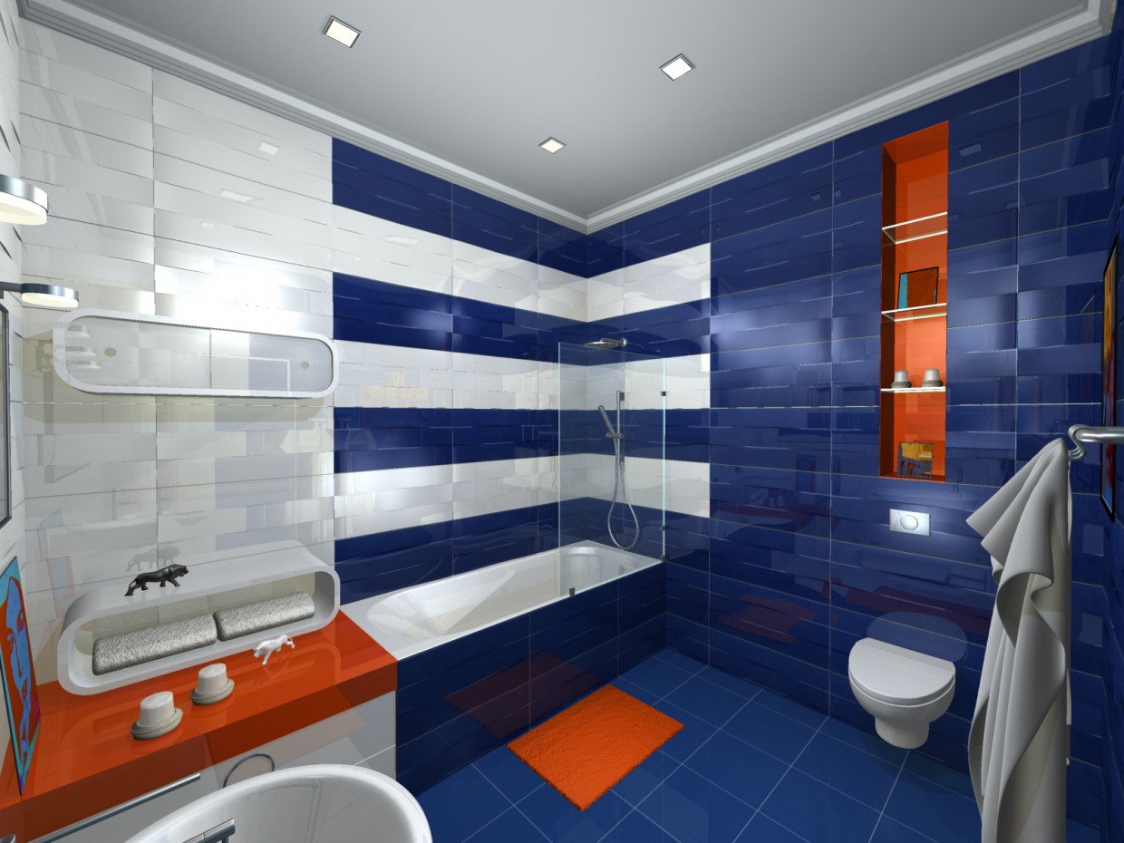 bathroom in options (2) in 3d max mental ray image