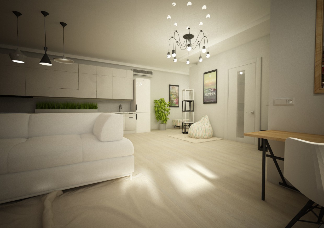 Apartment-Studio in Cinema 4d vray Bild