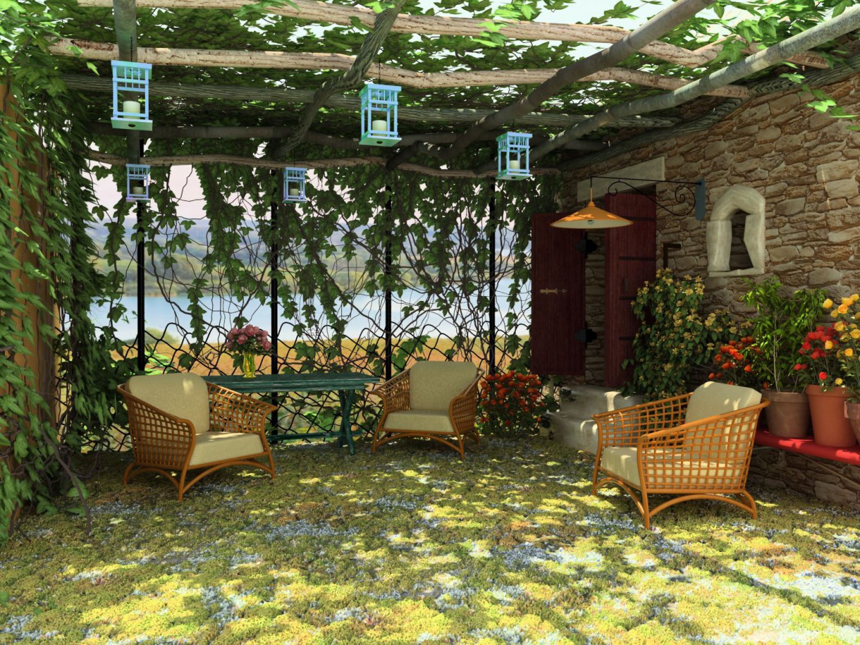 yard in 3d max vray image
