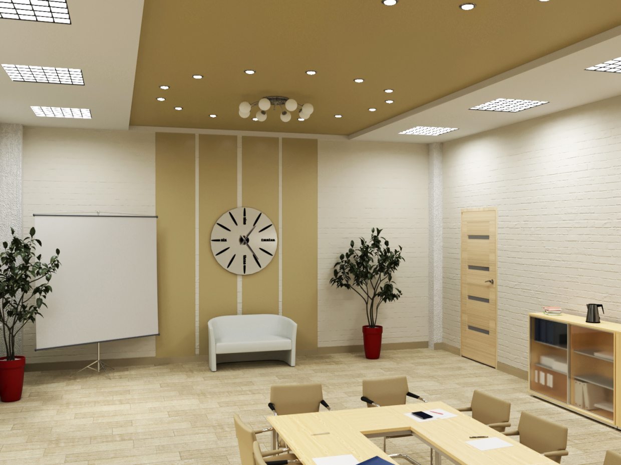 Reconstruction of the workshop for office premises. in 3d max corona render image
