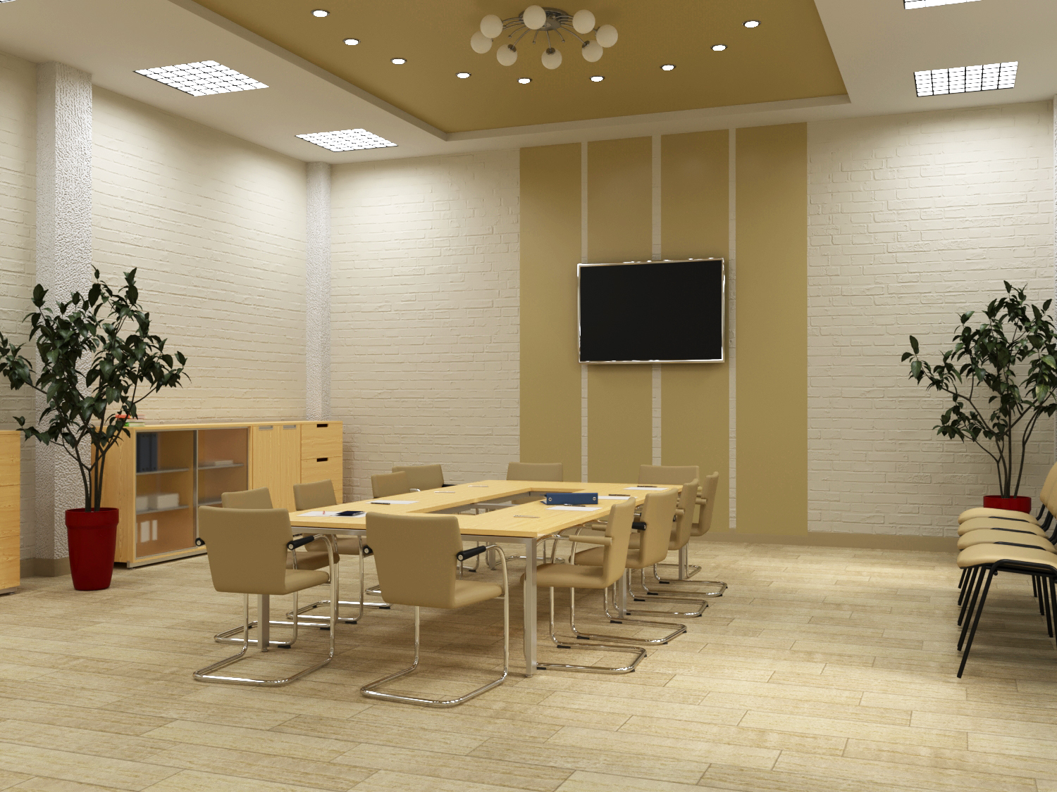 कार्यालयों के लिए दुकान के पुनर्निर्माण। 3d max corona render में प्रस्तुत छवि