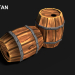 3D Barrel Model with texture in Blender cycles render resim