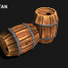 3D Barrel Model with texture dans Blender cycles render image