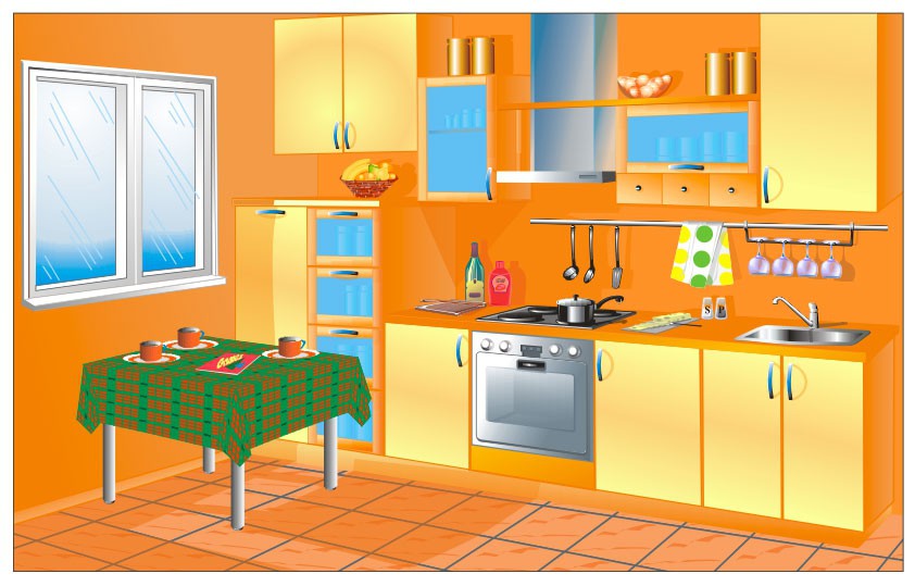 kitchen in 3d max vray image