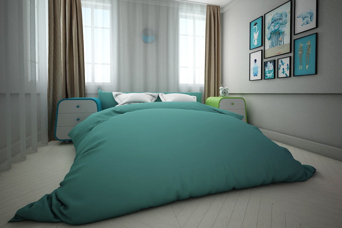 Спальня в 3d max vray 3.0 изображение