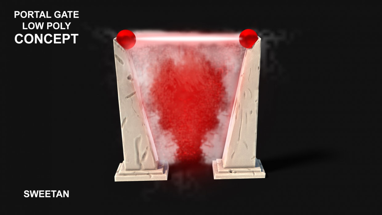 3D Portal Gate Concept in Blender cycles render resim