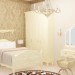 Crema classica & oro camera da letto in 3d max vray immagine