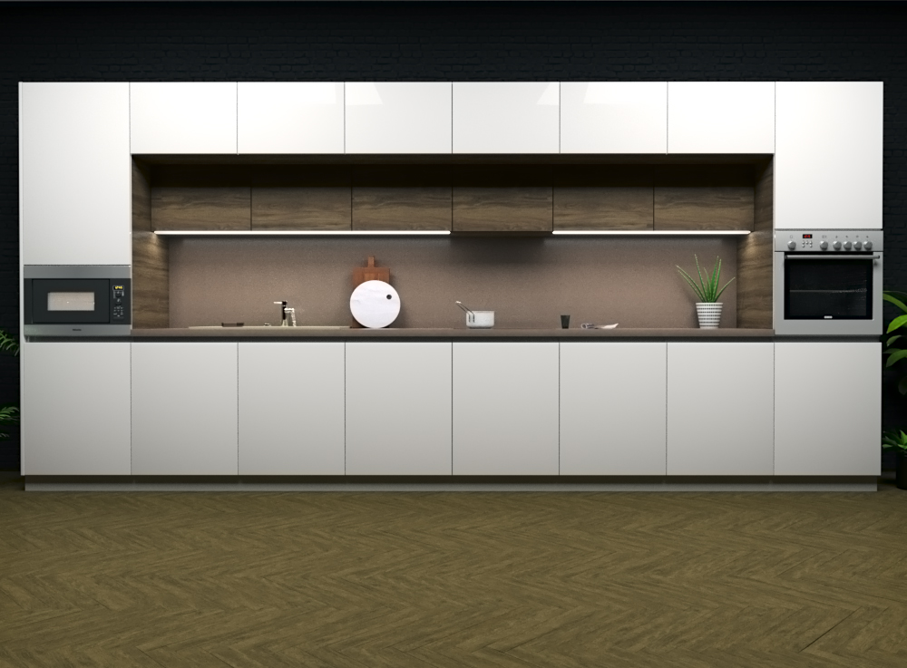 Прямая кухня в 3d max corona render изображение