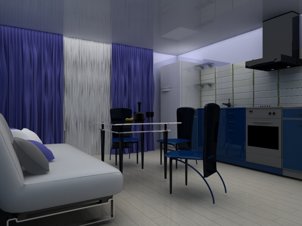 Apartamento de 1 habitación imagen de Apartamento de 1 habitación en 3d max vray