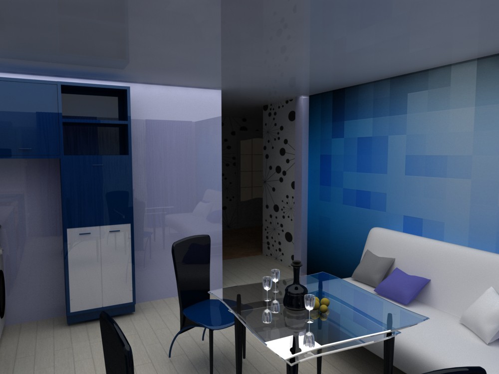 Apartamento de 1 habitación imagen de Apartamento de 1 habitación en 3d max vray