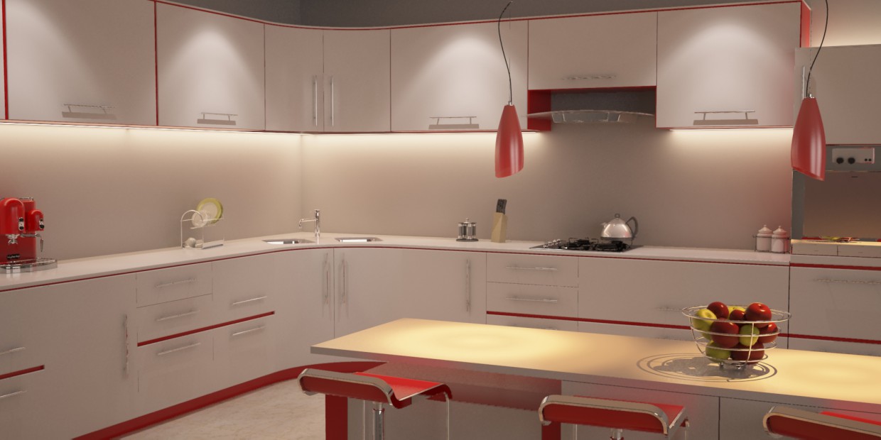 Kitchen2 in 3d max vray resim