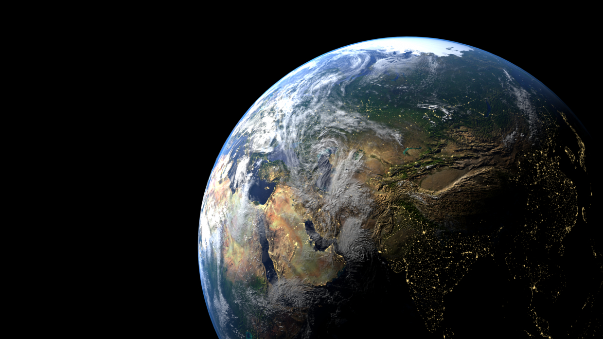 our planet in Blender cycles render image