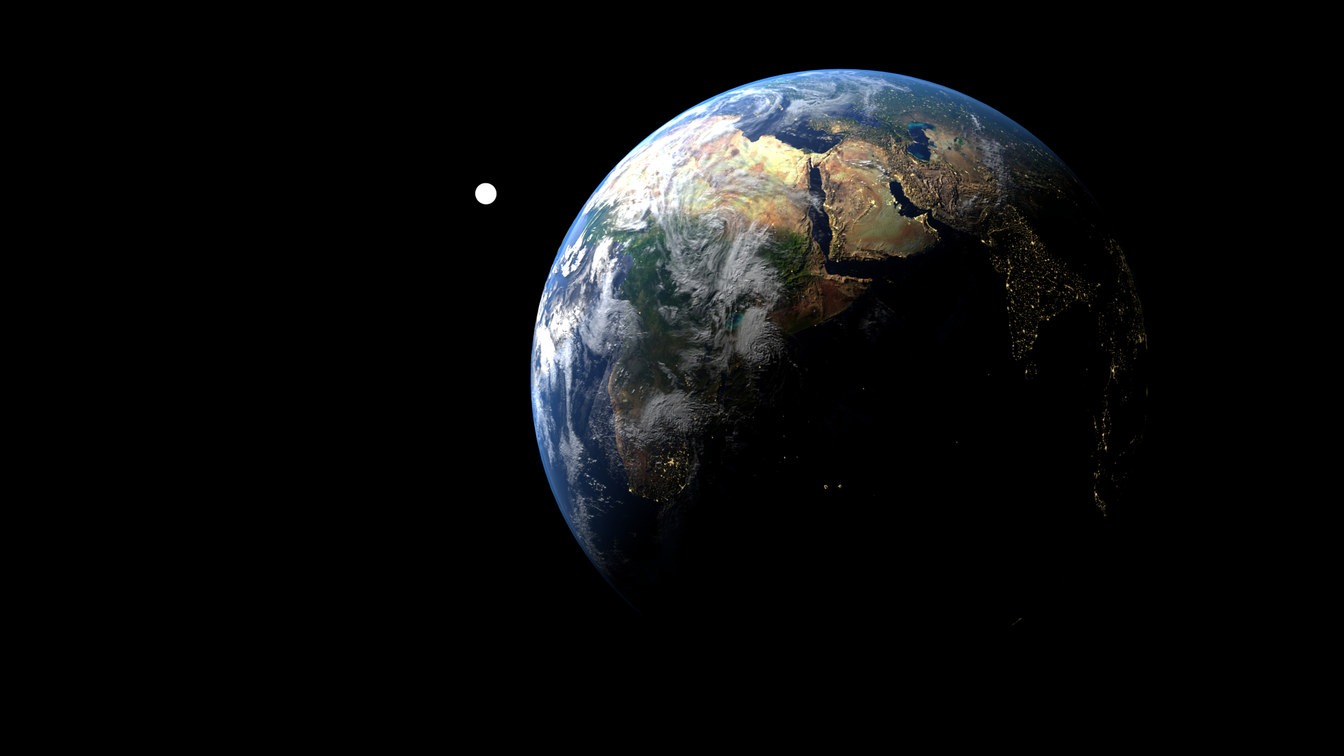 imagen de nuestro planeta en Blender cycles render