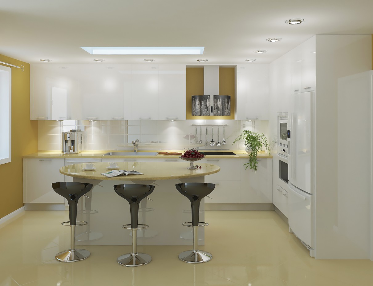 Big kitchen 3D visualization Big kitchen 3D visualization in 3d max vray image