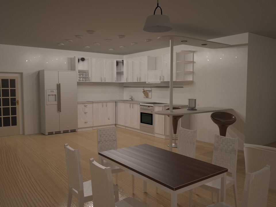 imagen de cocina en 3d max vray