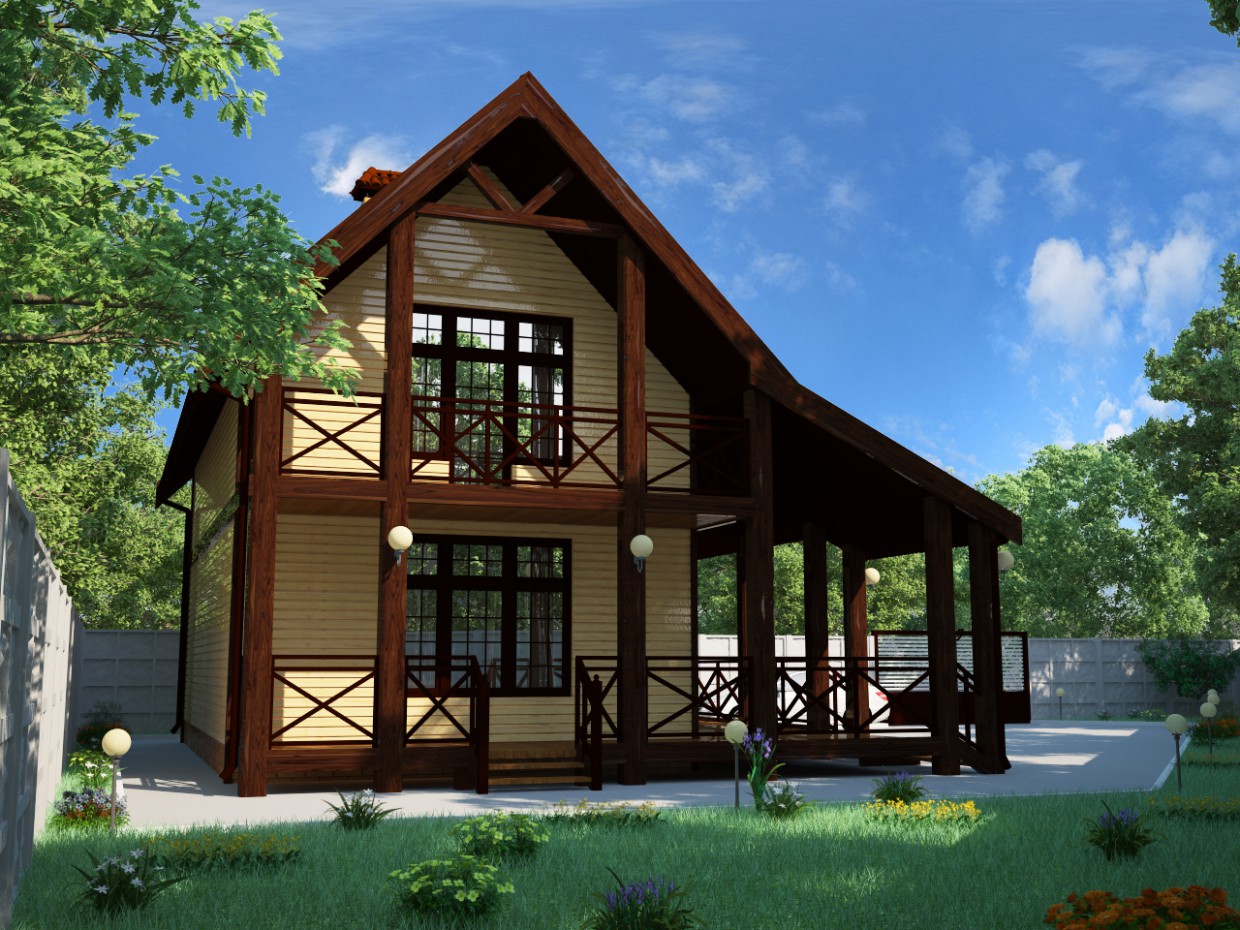 Country house in 3d max vray image