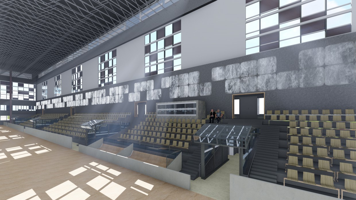 O Interior do núcleo dos esportes complexos em 3000 espectadores em ArchiCAD Other imagem